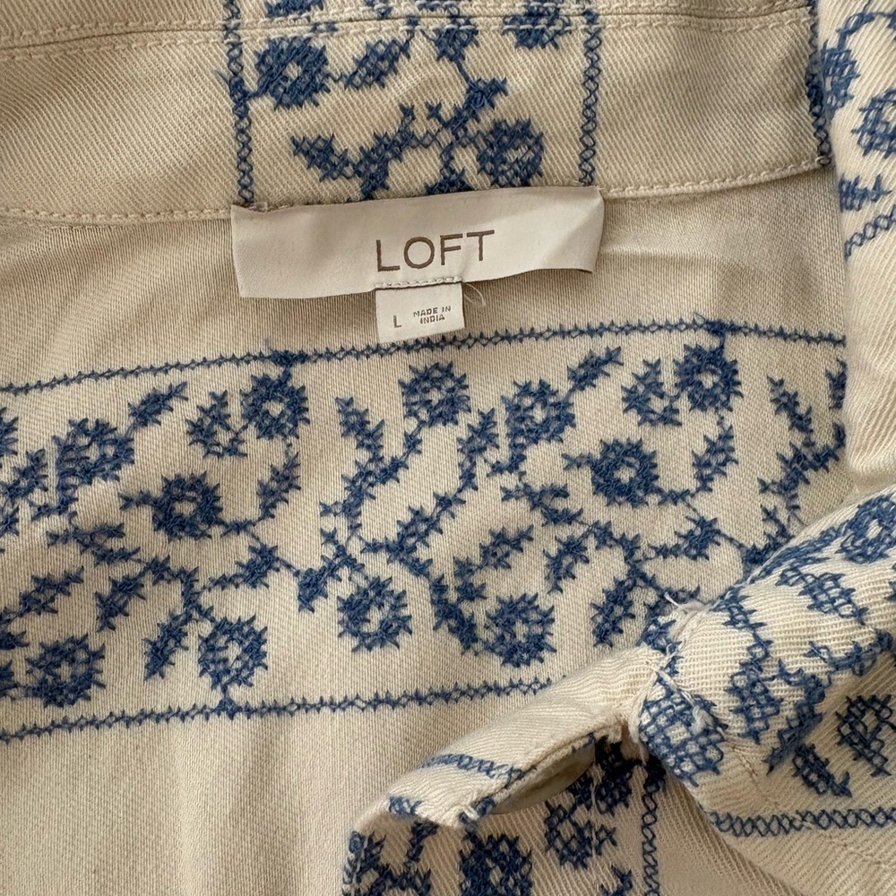 NWOT - LOFT Embroidered 100% cotton jacket - Picture 4 of 7